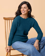 Load image into Gallery viewer, Possum and Merino  NW3108 Crossover Crew Fashion fitted style, relaxed wide neck with crossover rib detail on body and sleeves. WholeGarment seamless construction. Composition - 40% Possum Fur, 53% Merino, 7% Silk