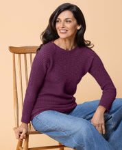 Load image into Gallery viewer, Possum and Merino  NW3108 Crossover Crew Fashion fitted style, relaxed wide neck with crossover rib detail on body and sleeves. WholeGarment seamless construction. Composition - 40% Possum Fur, 53% Merino, 7% Silk