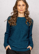 Load image into Gallery viewer, Possum and Merino  NW3108 Crossover Crew Fashion fitted style, relaxed wide neck with crossover rib detail on body and sleeves. WholeGarment seamless construction.