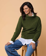 Load image into Gallery viewer, Possum and Merino  NW3126 Moss Stitch Cowl - Relaxed knit cowl neck, moss stitch detail across front and shoulders providing a subtle detail variation.  WholeGarment seamless construction.   Composition - 40% Possum Fur, 53% Merino, 7% Silk