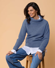 Load image into Gallery viewer, Possum and Merino  NW3126 Moss Stitch Cowl - Relaxed knit cowl neck, moss stitch detail across front and shoulders providing a subtle detail variation.  WholeGarment seamless construction.   Composition - 40% Possum Fur, 53% Merino, 7% Silk