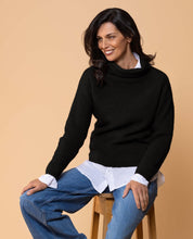 Load image into Gallery viewer, Possum and Merino  NW3126 Moss Stitch Cowl - Relaxed knit cowl neck, moss stitch detail across front and shoulders providing a subtle detail variation.  WholeGarment seamless construction.   Composition - 40% Possum Fur, 53% Merino, 7% Silk