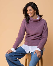 Load image into Gallery viewer, Possum and Merino  NW3126 Moss Stitch Cowl - Relaxed knit cowl neck, moss stitch detail across front and shoulders providing a subtle detail variation.  WholeGarment seamless construction.   Composition - 40% Possum Fur, 53% Merino, 7% Silk