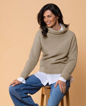 Load image into Gallery viewer, Possum and Merino  NW3126 Moss Stitch Cowl - Relaxed knit cowl neck, moss stitch detail across front and shoulders providing a subtle detail variation.  WholeGarment seamless construction.   Composition - 40% Possum Fur, 53% Merino, 7% Silk