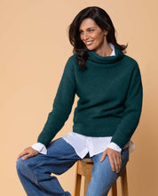 Load image into Gallery viewer, Possum and Merino  NW3126 Moss Stitch Cowl - Relaxed knit cowl neck, moss stitch detail across front and shoulders providing a subtle detail variation.  WholeGarment seamless construction.   Composition - 40% Possum Fur, 53% Merino, 7% Silk