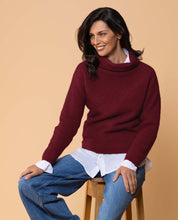 Load image into Gallery viewer, Possum and Merino  NW3126 Moss Stitch Cowl - Relaxed knit cowl neck, moss stitch detail across front and shoulders providing a subtle detail variation.  WholeGarment seamless construction.   Composition - 40% Possum Fur, 53% Merino, 7% Silk