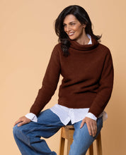Load image into Gallery viewer, Possum and Merino  NW3126 Moss Stitch Cowl - Relaxed knit cowl neck, moss stitch detail across front and shoulders providing a subtle detail variation.  WholeGarment seamless construction.   Composition - 40% Possum Fur, 53% Merino, 7% Silk