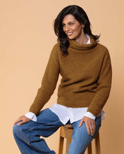 Load image into Gallery viewer, Possum and Merino  NW3126 Moss Stitch Cowl - Relaxed knit cowl neck, moss stitch detail across front and shoulders providing a subtle detail variation.  WholeGarment seamless construction.   Composition - 40% Possum Fur, 53% Merino, 7% Silk