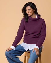 Load image into Gallery viewer, Possum and Merino  NW3126 Moss Stitch Cowl - Relaxed knit cowl neck, moss stitch detail across front and shoulders providing a subtle detail variation.  WholeGarment seamless construction.   Composition - 40% Possum Fur, 53% Merino, 7% Silk