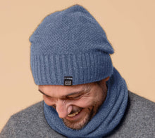 Load image into Gallery viewer, Possum and Merino  NW5073 Moss Baggie Beanie - UNISEX Fashion baggie beanie in plain knit with rib turn up.  Composition - 40% Possum Fur, 53% Merino, 7% Silk  One size