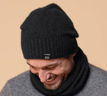 Load image into Gallery viewer, Possum and Merino  NW5073 Moss Baggie Beanie - UNISEX Fashion baggie beanie in plain knit with rib turn up.  Composition - 40% Possum Fur, 53% Merino, 7% Silk  One size