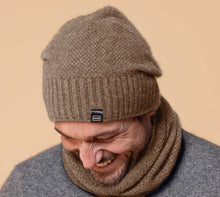 Load image into Gallery viewer, Possum and Merino  NW5073 Moss Baggie Beanie - UNISEX Fashion baggie beanie in plain knit with rib turn up.  Composition - 40% Possum Fur, 53% Merino, 7% Silk  One size