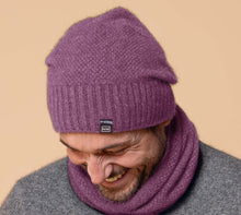 Load image into Gallery viewer, Possum and Merino  NW5073 Moss Baggie Beanie - UNISEX Fashion baggie beanie in plain knit with rib turn up.  Composition - 40% Possum Fur, 53% Merino, 7% Silk  One size