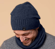 Load image into Gallery viewer, Possum and Merino  NW5073 Moss Baggie Beanie - UNISEX Fashion baggie beanie in plain knit with rib turn up.  Composition - 40% Possum Fur, 53% Merino, 7% Silk  One size