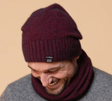 Load image into Gallery viewer, Possum and Merino  NW5073 Moss Baggie Beanie - UNISEX Fashion baggie beanie in plain knit with rib turn up.  Composition - 40% Possum Fur, 53% Merino, 7% Silk  One size