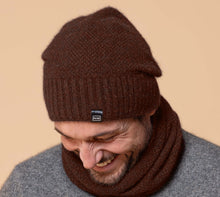 Load image into Gallery viewer, Possum and Merino  NW5073 Moss Baggie Beanie - UNISEX Fashion baggie beanie in plain knit with rib turn up.  Composition - 40% Possum Fur, 53% Merino, 7% Silk  One size