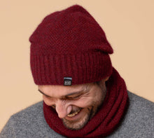 Load image into Gallery viewer, Possum and Merino  NW5073 Moss Baggie Beanie - UNISEX Fashion baggie beanie in plain knit with rib turn up.  Composition - 40% Possum Fur, 53% Merino, 7% Silk  One size
