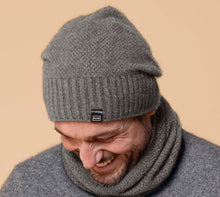 Load image into Gallery viewer, Possum and Merino  NW5073 Moss Baggie Beanie - UNISEX Fashion baggie beanie in plain knit with rib turn up.  Composition - 40% Possum Fur, 53% Merino, 7% Silk  One size