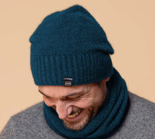 Load image into Gallery viewer, Possum and Merino  NW5073 Moss Baggie Beanie - UNISEX Fashion baggie beanie in plain knit with rib turn up.  Composition - 40% Possum Fur, 53% Merino, 7% Silk  One size