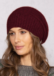 Possum and Merino  NW5073 Moss Baggie Beanie - UNISEX Fashion baggie beanie in plain knit with rib turn up.  Composition - 40% Possum Fur, 53% Merino, 7% Silk  One size
