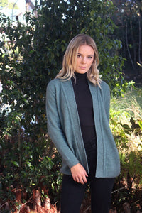 Possum and Merino  9833 Relaxed Jacket - Classic edge to edge jacket with purl detail on hem and cuffs.   Made in New Zealand from a premium blend of 40% possum fur, 50% merino & 10% nylon.