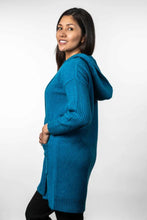 Load image into Gallery viewer, Possum and Merino  TR1019 Hooded Longline Cardigan - This long, hooded, cardigan is a great winter wardrobe staple.  It features ribbed sleeves and patch pockets.  Made proudly in New Zealand from a premium blend of 25% possum fur, 65% merino &amp; 10% silk.