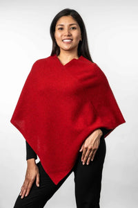 Possum and Merino  TR1022 Moss Stitch Poncho - This moss stitch poncho can be worn two different ways, with the hem straight across or on a diagonal.  One size only