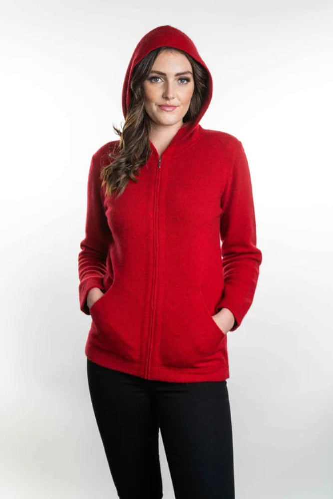 Possum and Merino  TR1024 Hooded Zip Jacket - A warm and cosy hooded jacket with pockets.  Made proudly in New Zealand from a premium blend of 25% possum fur, 65% merino & 10% silk.