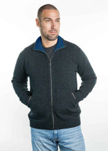 Load image into Gallery viewer, Possum and Merino. TR8008 Zip Jacket With Pockets - A zip through jacket with knitted in pockets and feature a contrast colour on the inside of the collar. Made proudly in New Zealand from a premium blend of 25% possum fur, 65% merino and 10% silk. 