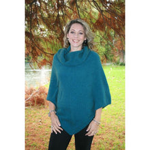 Load image into Gallery viewer, Possum and Merino  Z112 Cowl Neck Poncho - Soft and lightweight this stylish poncho features a ribbed cowl neck and small rib detail around the lower edge.