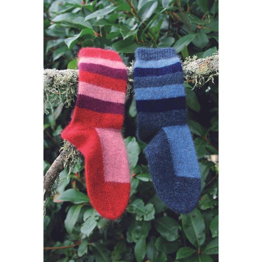 Possum and Merino  CK616 Childs Stripe Socks - A snuggly socks with added nylon for durability.