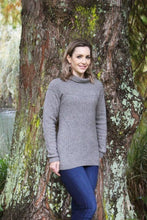 Load image into Gallery viewer, Possum and Merino  Z143 Geo Jumper - Roll neck jumper with striking rib detail across shoulders.  Flattering textured panels edged with rib detail in centre front and back