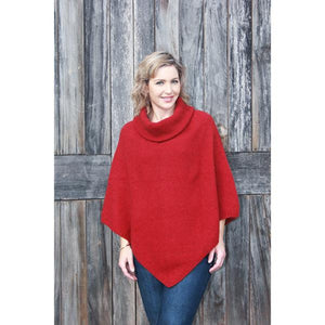 Possum and Merino  Z112 Cowl Neck Poncho - Soft and lightweight this stylish poncho features a ribbed cowl neck and small rib detail around the lower edge.
