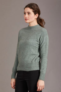 Possum and Merino.  5017 Yoke Neck Cable Jersey - The Yolk Neck feature with mini cable detail on this new addition to our jersey range is lovely, feminine and very flattering. From weekend jeans to high waist skirts and trousers, we keep finding new and exciting ways to enjoy its easy elegance.      Mid weight knit for warmth and comfort Mini Cable Detail 35% Possum Fur, 55% Merino Wool, 10% Pure Mulberry Silk New Zealand Designed and Manufactured Natural and Sustainable