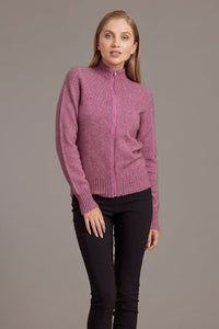 Possum and Merino  5018 - Yolk Neck Cable Jacket - So versatile and easy to wear you will love this new zip-up Jacket with its delicate and feminine Yolk Neck Detail  Mini Cable Detail Mid Weight for warmth and comfort 35% Possum Fur, 55% Merino Wool, 10% Pure Mulberry Silk New Zealand Designed and Manufactured Natural and Sustainable