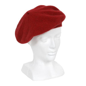 9904 Plain Beret - Single thickness hat with a full crown and peaked brim - adjust the crown foe a wide range of looks beret in plain knit.