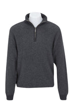 Load image into Gallery viewer, Possum and Merino  NE338 Textured Half Zip Sweater - Great with a pair of jeans.  This textured detail of this garment enhances this classic style.