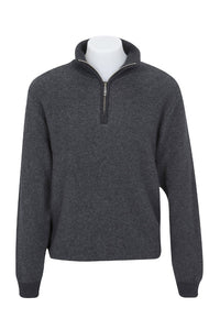 Possum and Merino  NE338 Textured Half Zip Sweater - Great with a pair of jeans.  This textured detail of this garment enhances this classic style.