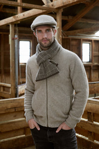 6081 Check Pattern Cheesecutter (with Lambskin Peak) - This is the classic Possum Merino men's cheesecutter to keep one's head warm while delivering timeless sophistication. The genuine lambskin leather peak compliments the design which has been specially crafted for you. Make it a great gift or keep one for yourself.
