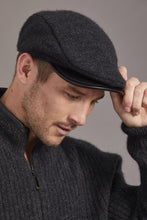 Load image into Gallery viewer, 608 Cheesecutter With Lambskin Peak -This is the classic Possum Merino mens cheesecutter to keep one&#39;s head warm while delivering timeless sophistication. The genuine lambskin leather peak compliments the design which McDonald NZ has specially crafted for you. Make it a great gift or keep one for yourself. 