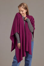 Load image into Gallery viewer, 616 Split Front Cape - This cape blurs the line between art-piece and clothing.  It impresses with its form and function, artfully draping on the body while keeping you exceptionally warm.  The merino and possum fibres combine with delicate mulberry silk to create something superb - warmth, sophistication and beauty.  Size: approximately 80 cm x 102 cm.