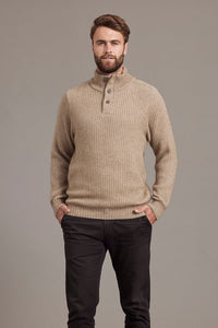 Possum and Merino  6621 Placket Jumper with Button has the detail of the button-up collar gives a hint of sophistication to the everyday, casual men’s jumper.  A warm and luxurious blend of Merino wool, Possum fur and Mulberry silk ensures this rib pattern jersey will keep you warm whatever the weather and wherever you are.  In years to come this luxurious jumper will be well worn, well loved and with many stories to tell. 