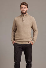 Load image into Gallery viewer, Possum and Merino  6621 Placket Jumper with Button has the detail of the button-up collar gives a hint of sophistication to the everyday, casual men’s jumper.  A warm and luxurious blend of Merino wool, Possum fur and Mulberry silk ensures this rib pattern jersey will keep you warm whatever the weather and wherever you are.  In years to come this luxurious jumper will be well worn, well loved and with many stories to tell. 