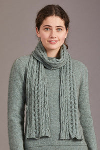 669 Cable Scarf - Feel the luxurious warmth as you wrap this beautifully soft scarf on your neck. Style by adding a touch of colour to your neutral outfit or toning down a bright outfit with your selection from our beautiful range of colours. McDonald NZ’s Possum Merino and Mulberry Silk Cable Scarf features the intricate detail of the cable knit structure. An essential accessory for every wardrobe.