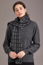 Load image into Gallery viewer, 673 Check Scarf with Lambskin Trim - Checkered pattern never gets old and so is this Possum Merino check scarf with genuine lambskin leather trim. Accessorize yourself with this contemporary scarf and a matching 6081 Cheesecutter or choose it as the perfect luxury giveaway for someone special. 