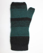 Load image into Gallery viewer, Possum and Merino  9705 Taupo Mitten - Single thickness fingerless mitten with stripe featuring a raised stitch pattern.   One size only