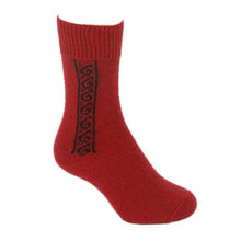 Load image into Gallery viewer, 9943 Koru Sock - Light casual plain knit sock with elasticated rib cuff and koru motif on both sides.