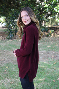 Possum and Merino  9779 Box Jumper - Oversized cowl neck jumper with side overlap detail at the top of the splits.  Being a generous fit this garment is available in three sizes only.