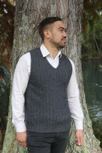 Load image into Gallery viewer, Possum and Merino  9800 Men&#39;s Pullover Vest - Featuring textured rib pattern.  XXXL Incurs extra cost.   Made in New Zealand from a premium blend of 40% possum fur, 50% merino &amp; 10% nylon.