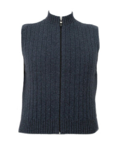 9823 Men's Rib Zip Vest - Featuring broad rib pattern with ribbed bands and full zip.